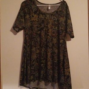 Black and floral digitized perfect t